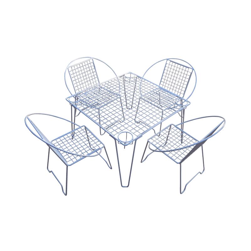 LK’s 5-Piece Stainless Steel Table & Chairs Set