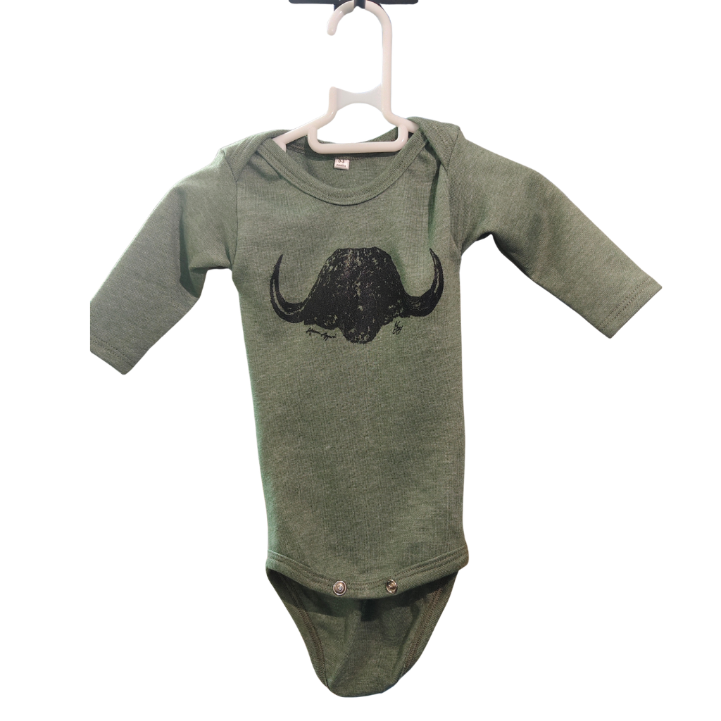 Buffalo Baby Onesie 0–3 Months | Safari Newborn Bodysuit