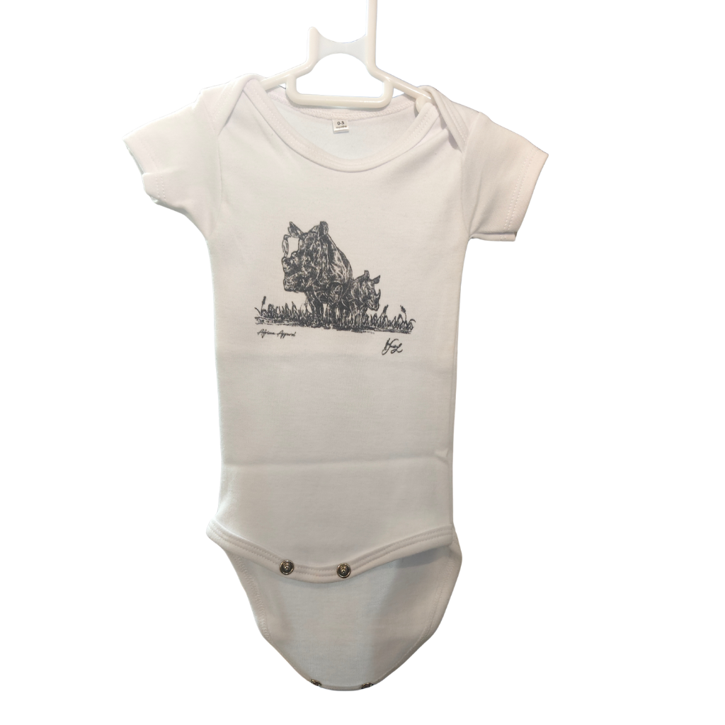 Baby Rhino Onesie 0–3 Months | Safari Newborn Bodysuit