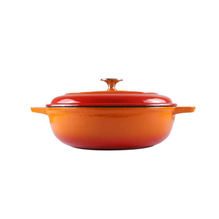 CHEF Cast Iron Enamel Round Casserole – 4L(Orange, Red, Green, Blue, Grey)