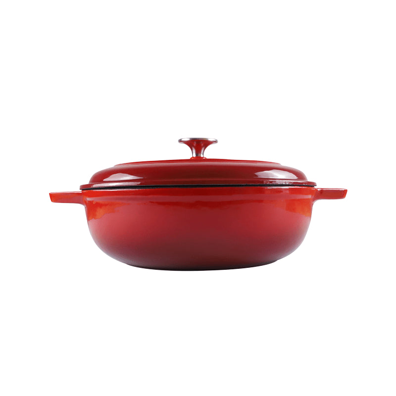 CHEF Cast Iron Enamel Round Casserole – 4L(Orange, Red, Green, Blue, Grey)
