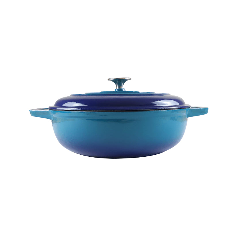 CHEF Cast Iron Enamel Round Casserole – 4L(Orange, Red, Green, Blue, Grey)