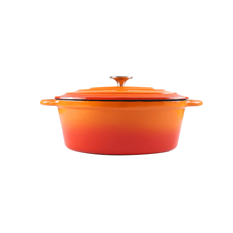 CHEF Cast Iron Enamel Oval Casserole – 6.0L (Orange, Red, Green, Blue)