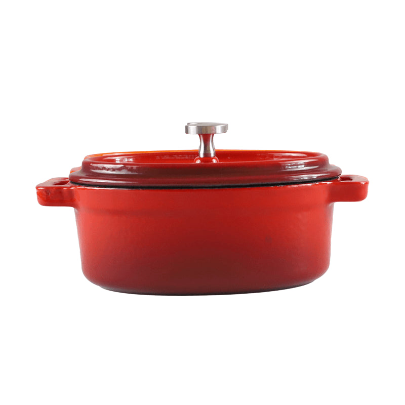 CHEF Cast Iron Enamel Oval Ramekin – 0.3L (Orange,Red, Green, Blue)