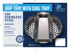Stainless-Steel Charcoal Holder & Drip Tray Combo