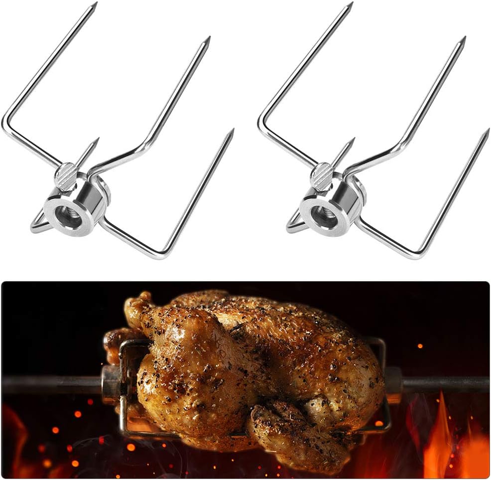 Heavy-Duty Stainless Steel Rotisserie Forks – Set of 2