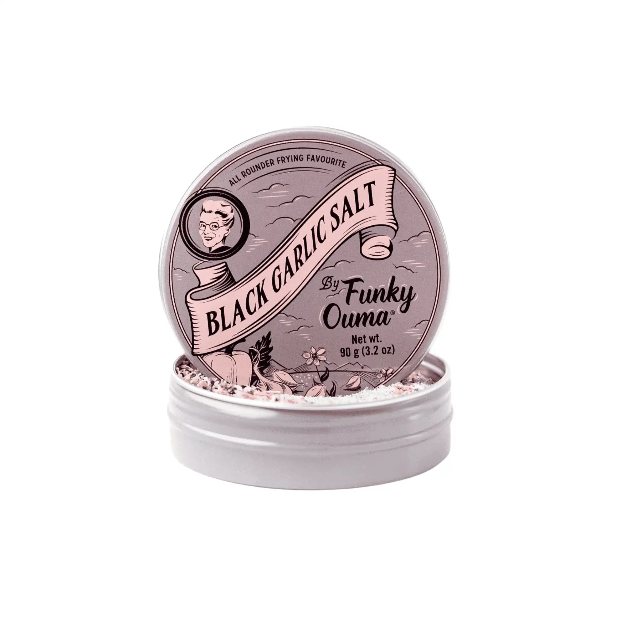 Funky Ouma Black Garlic Salt – Travel Tin (90g)