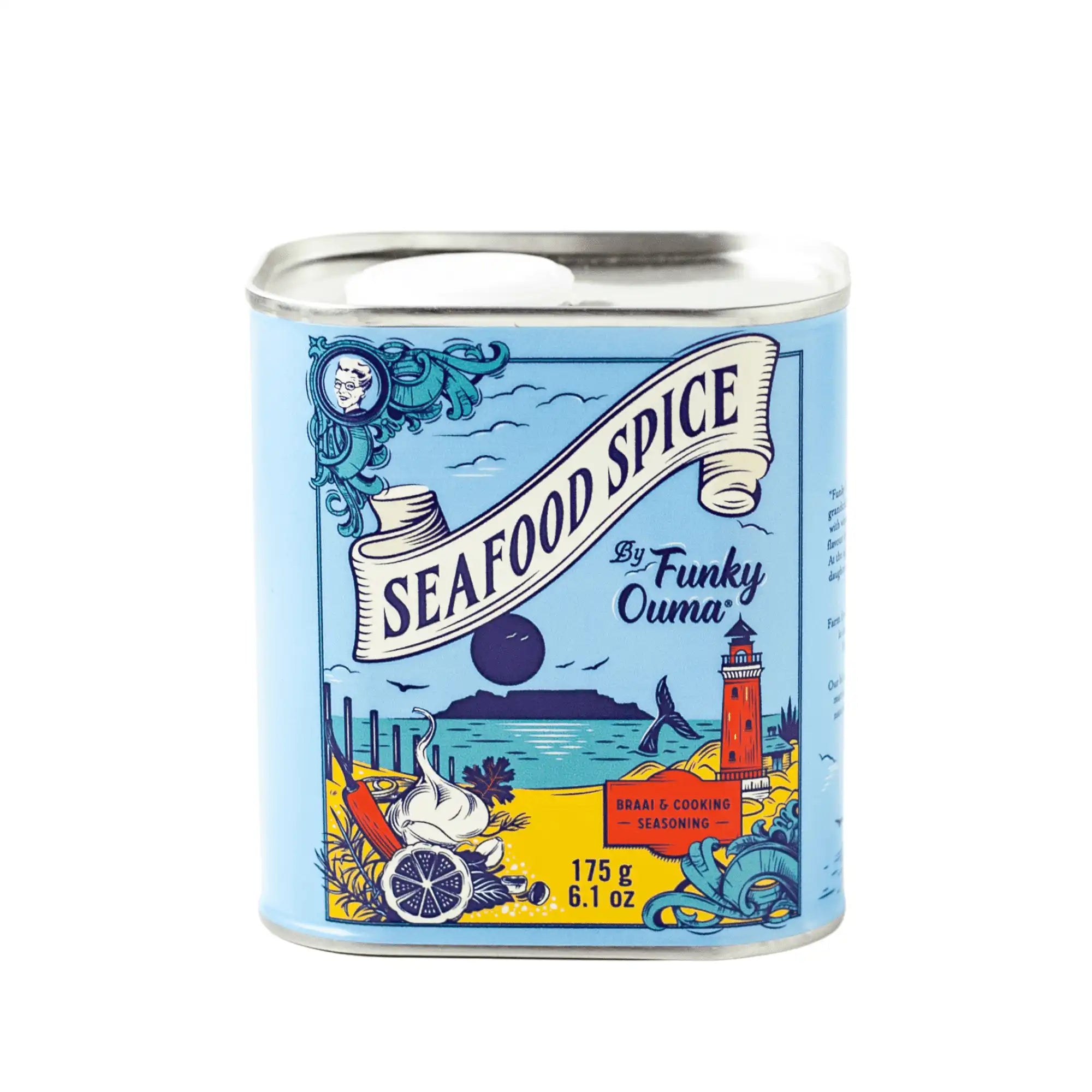 Funky Ouma Seafood Spice – 250ml Tin (175g)