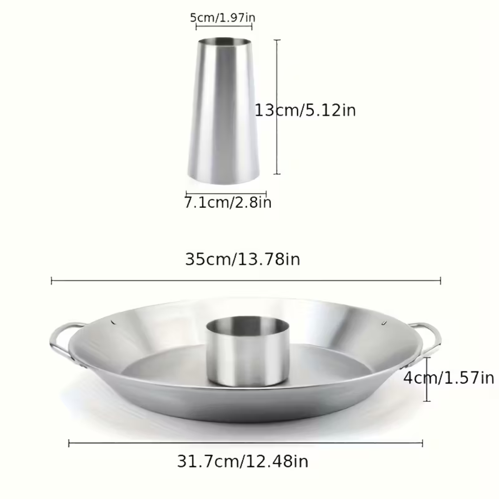 Stainless Steel Beer Chicken Roast Pan – Vertical Braai & Oven Roaster