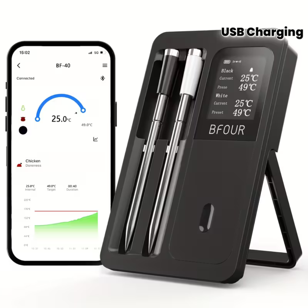 Dual Probe Smart Wireless Bluetooth Meat Thermometer for Braai & Grill