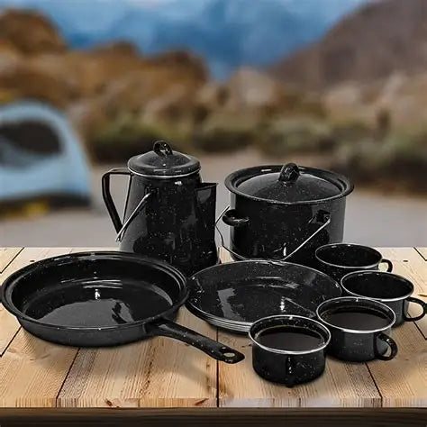LK’s 13-Piece Camping Set – Enamel