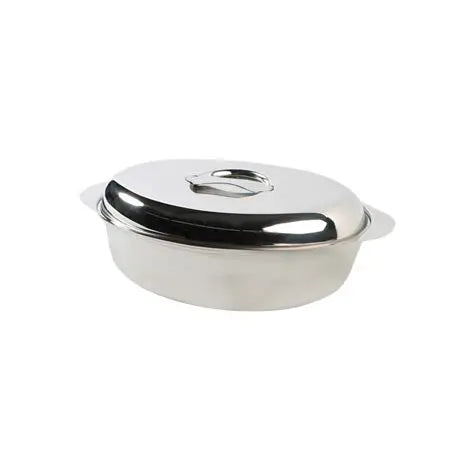 LK’s Oval Stainless Steel Oval Casseroles – Small & Large (Stainless-Steel)