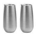 LK’s Double Wall Stainless Steel Champagne Flutes – Set of 2 (150ml Each)