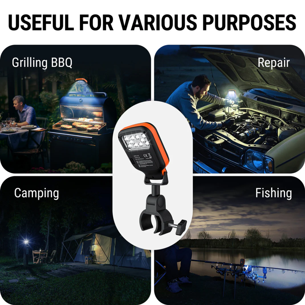 ThermoPro A100 10-LED Outdoor BBQ Grill Light with Adjustable Clamp