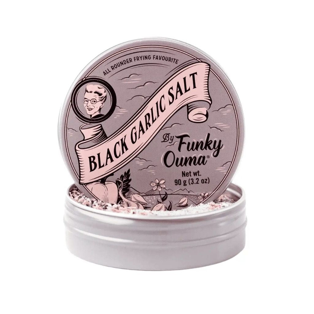 Funky Ouma Black Garlic Salt – Travel Tin (90g)