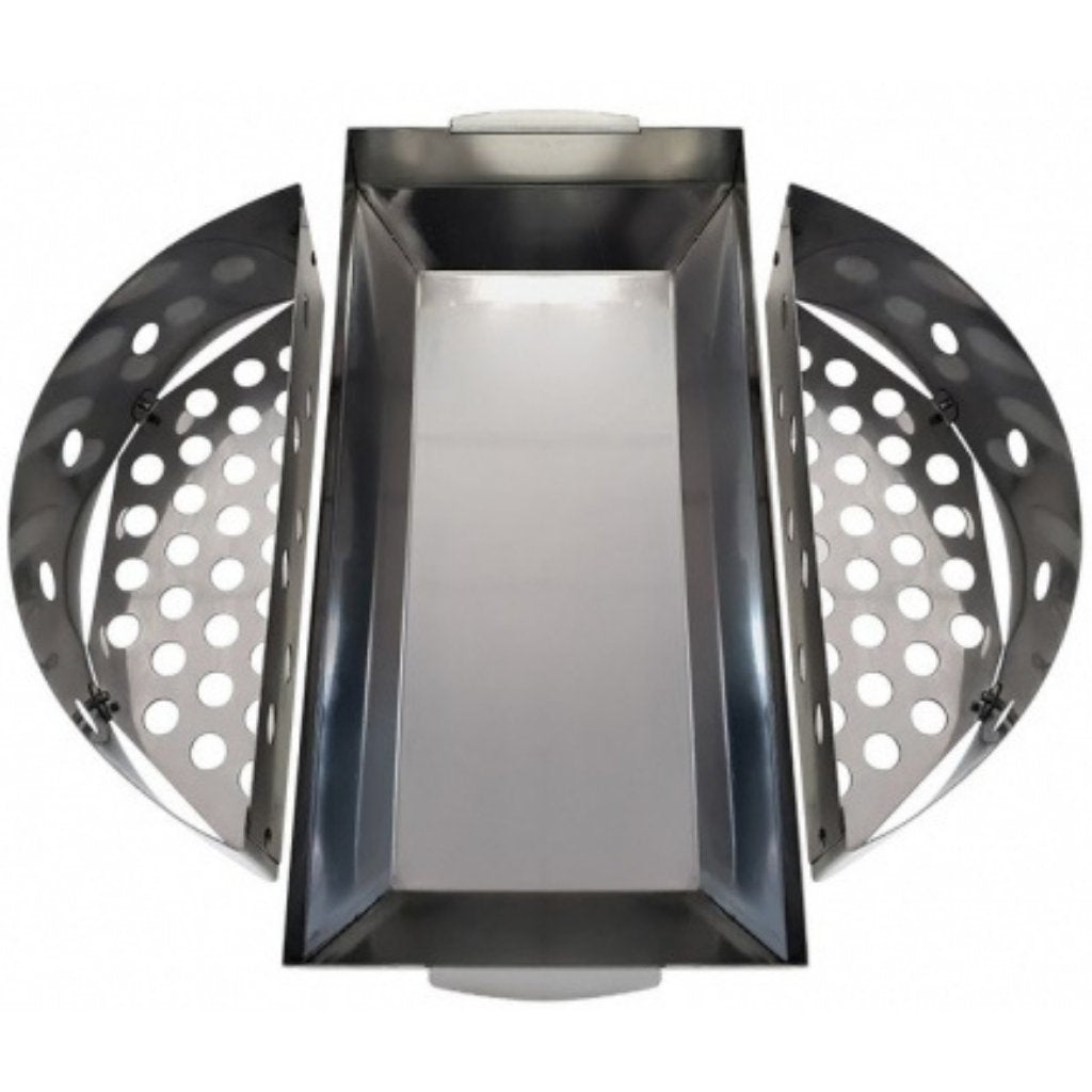 Stainless-Steel Charcoal Holder & Drip Tray Combo