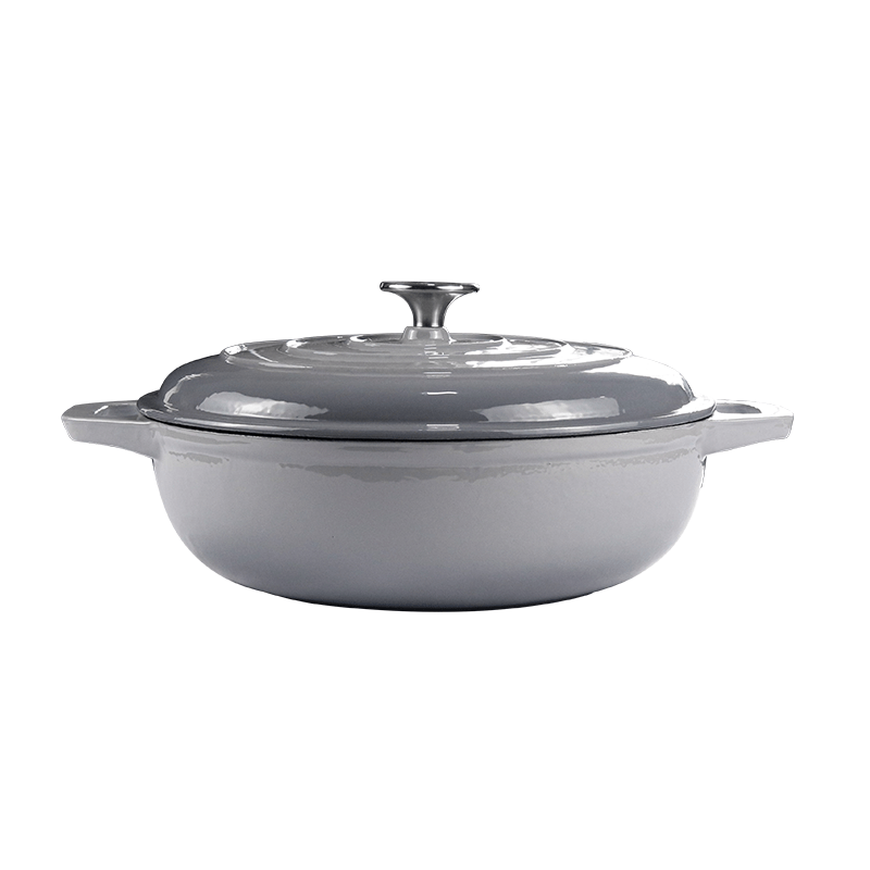CHEF Cast Iron Enamel Round Casserole – 4L(Orange, Red, Green, Blue, Grey)