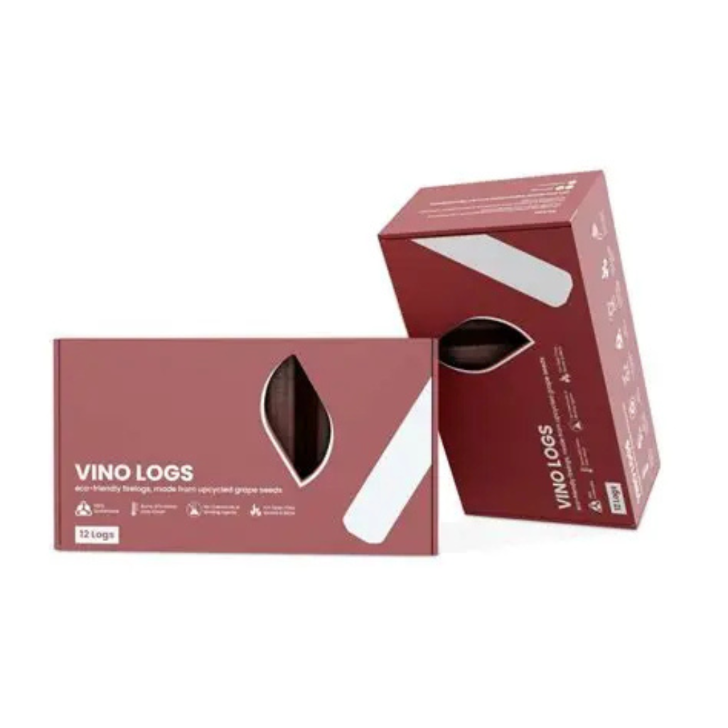Eco-Friendly Vino Compressed Grapeseed Logs – Clean, Sustainable Firewood Alternative 🔥