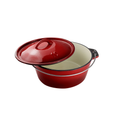 LK’s Enameled Bake Pot #12 Red, Blue Green