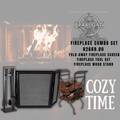Fireplace Essentials Set – Screen, Toolset & Wood Stand Combo 🔥