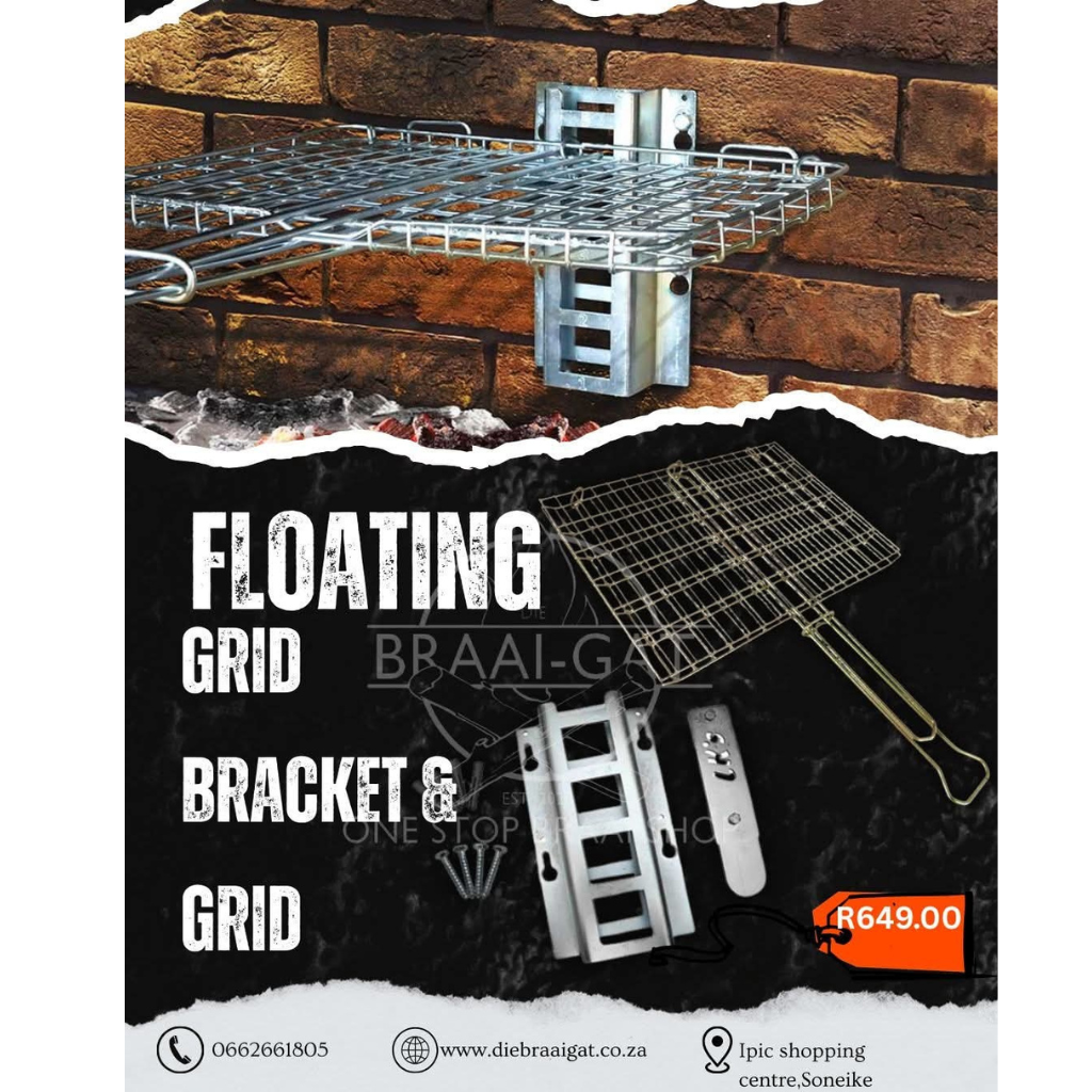 LK’s Floating Grid Bracket & Grid Combo Set – Ultimate Braai Control 🔥