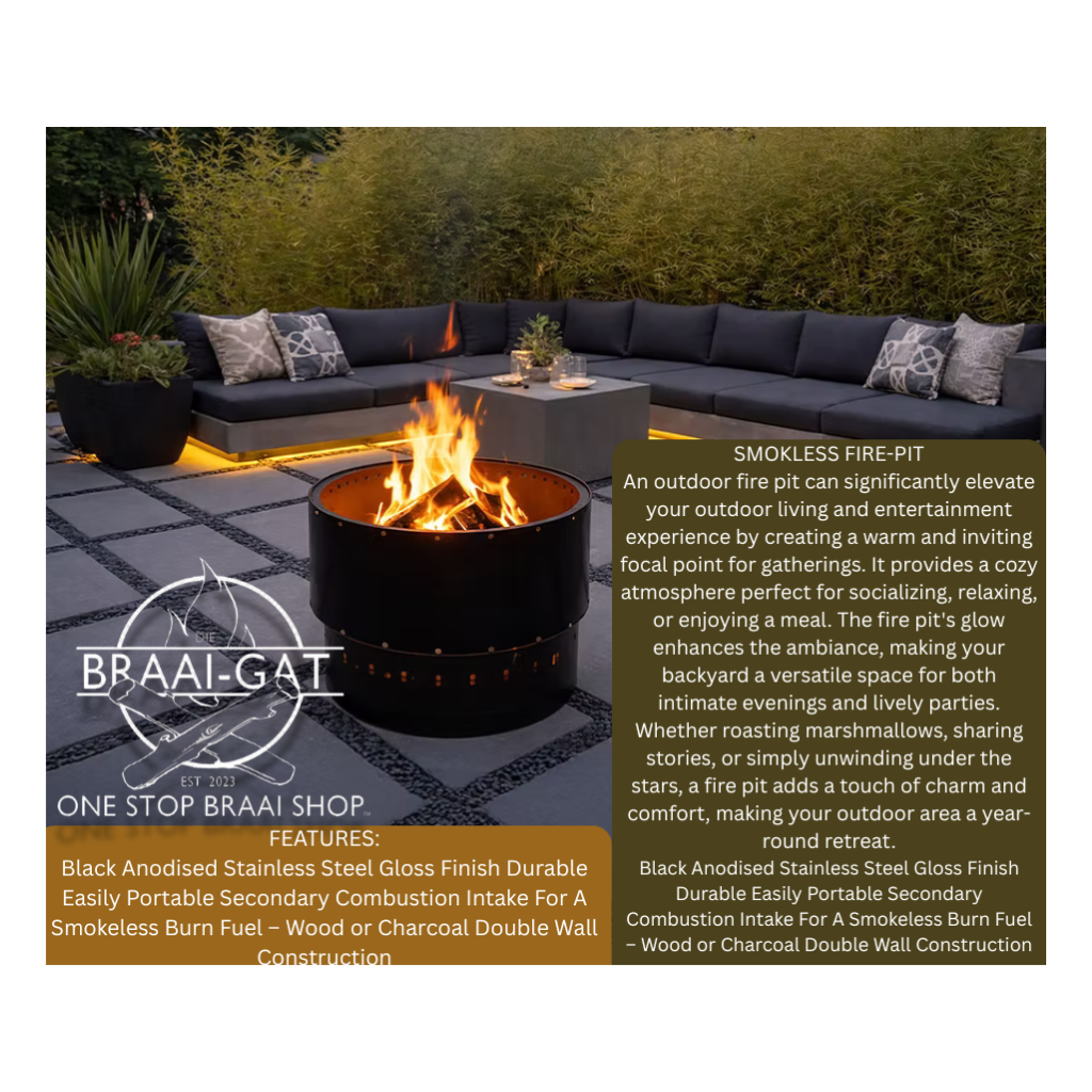 Smokeless Fire Pit 50 x 50 x 46 cm – Modern Outdoor Heating Without the Smoke