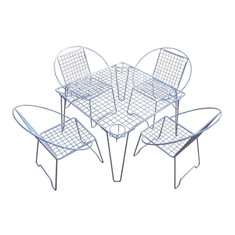 LK’s 5-Piece Stainless Steel Table & Chairs Set